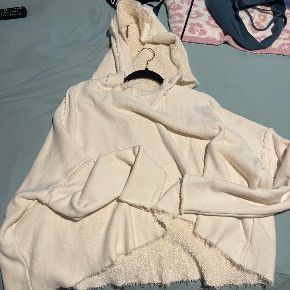 FP movement sherpa like cropped hoodie